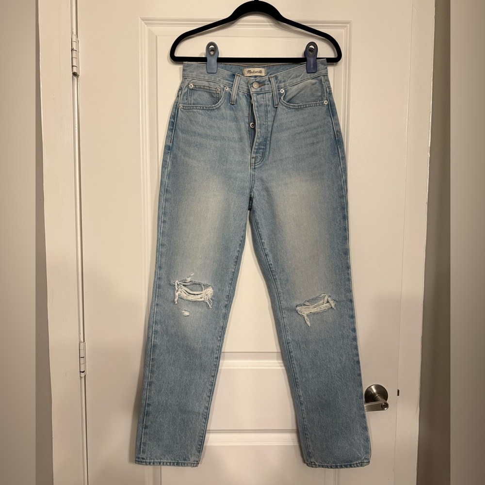 Madewell Classic Straight Leg Jeans Light Wash Size 28 - Picture 1 of 5
